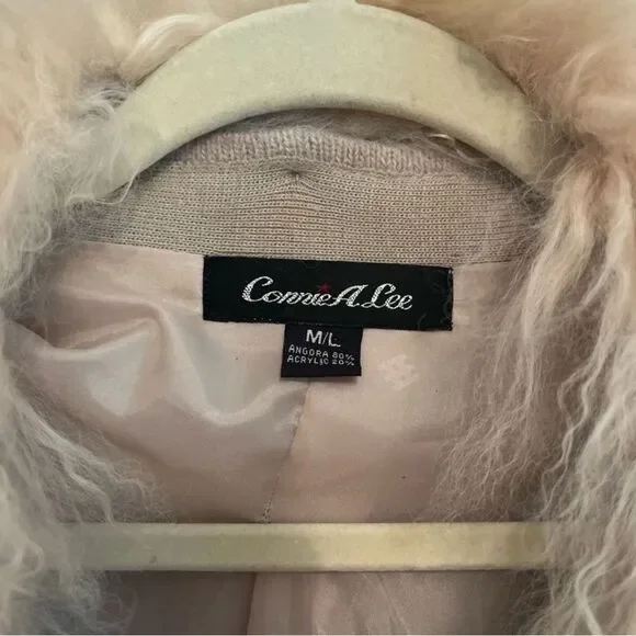 Connie A Lee Cream Teddy Sweater with Faux Fur Collar - Picture 2 of 10
